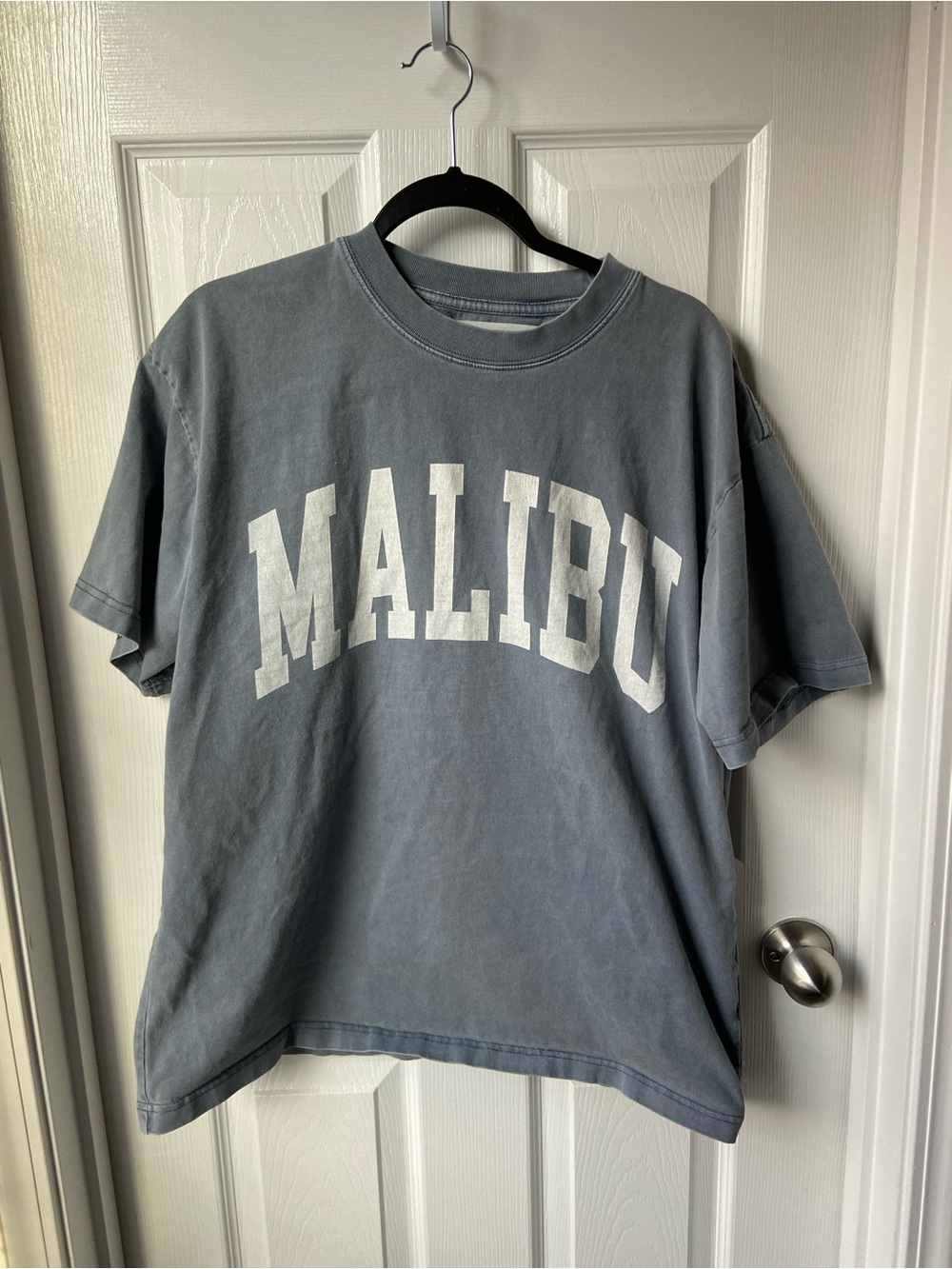 Malibu Graphic Tee - Faded Slate Blue with White Lettering from Pacsun